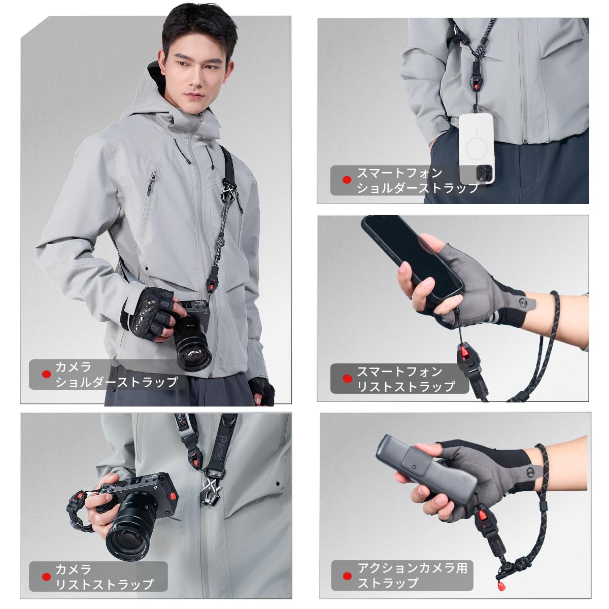 VSGO Black Snipe アーバン 2-in-1 カメラストラップ＆リストストラップ