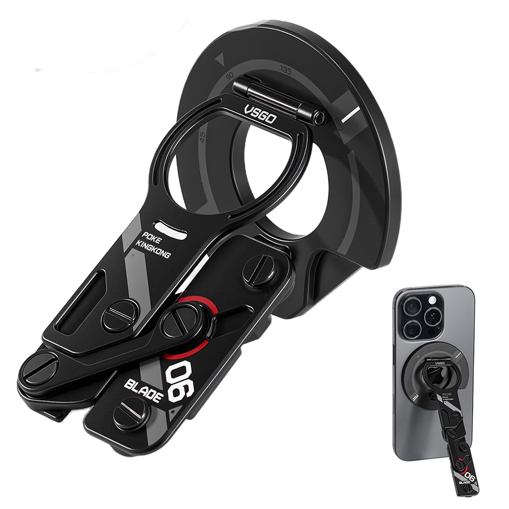 VSGO スマホスタンド MagSafe対応 開封カッター機能付き 360度回転 縦横置き メタルリング付き