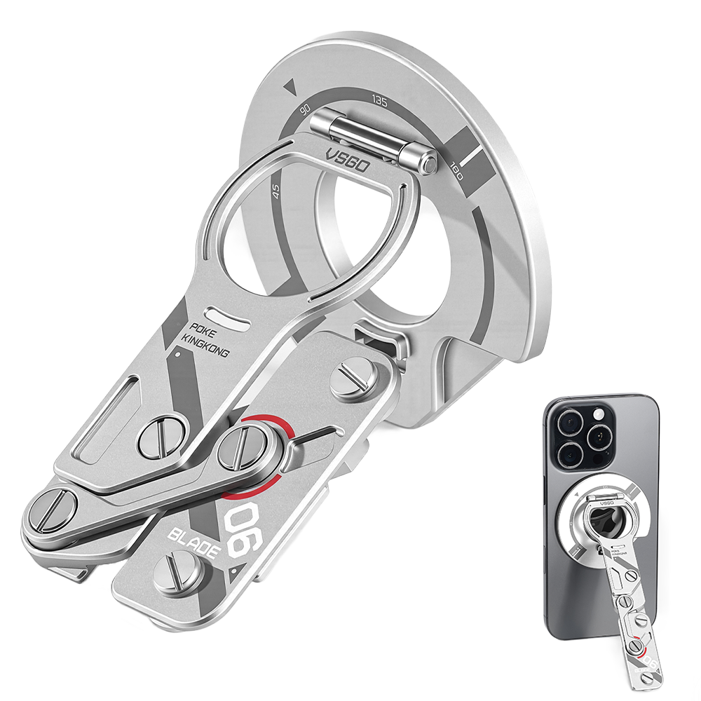 VSGO スマホスタンド MagSafe対応 開封カッター機能付き 360度回転 縦横置き メタルリング付き