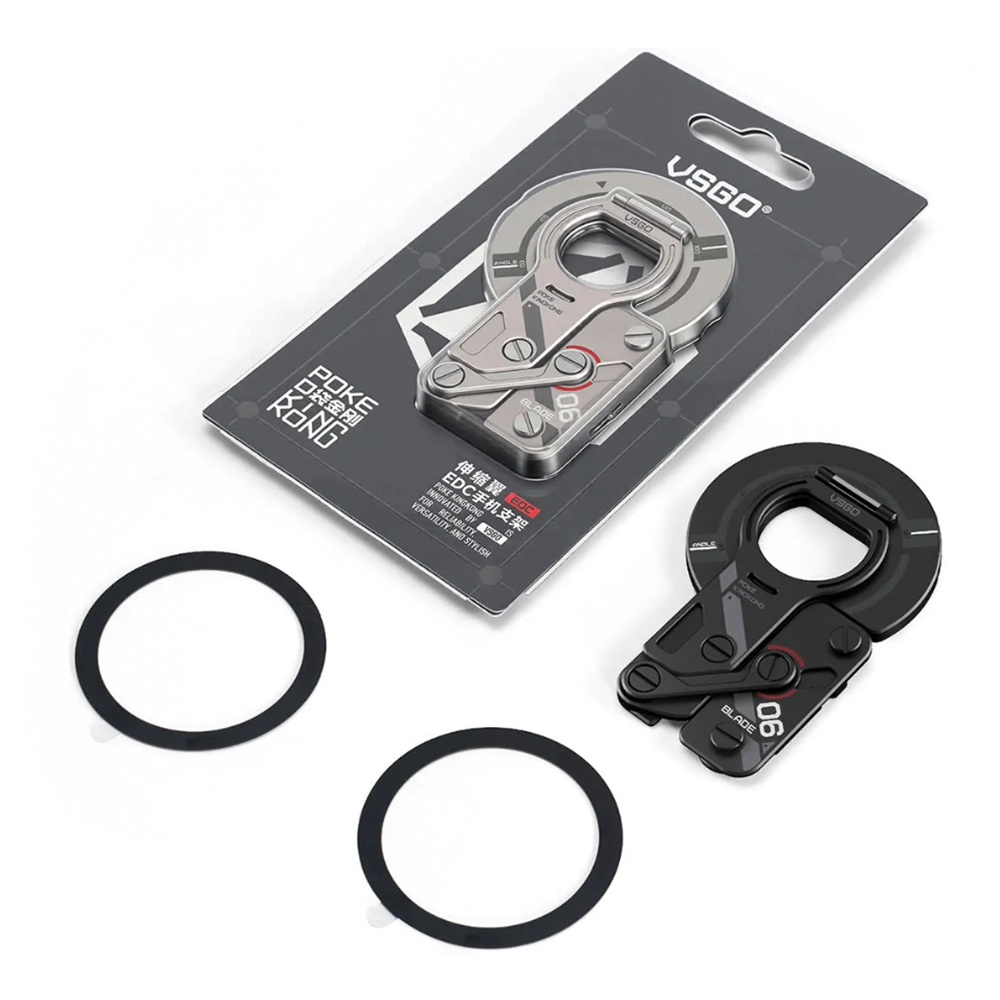 VSGO スマホスタンド MagSafe対応 開封カッター機能付き 360度回転 縦横置き メタルリング付き